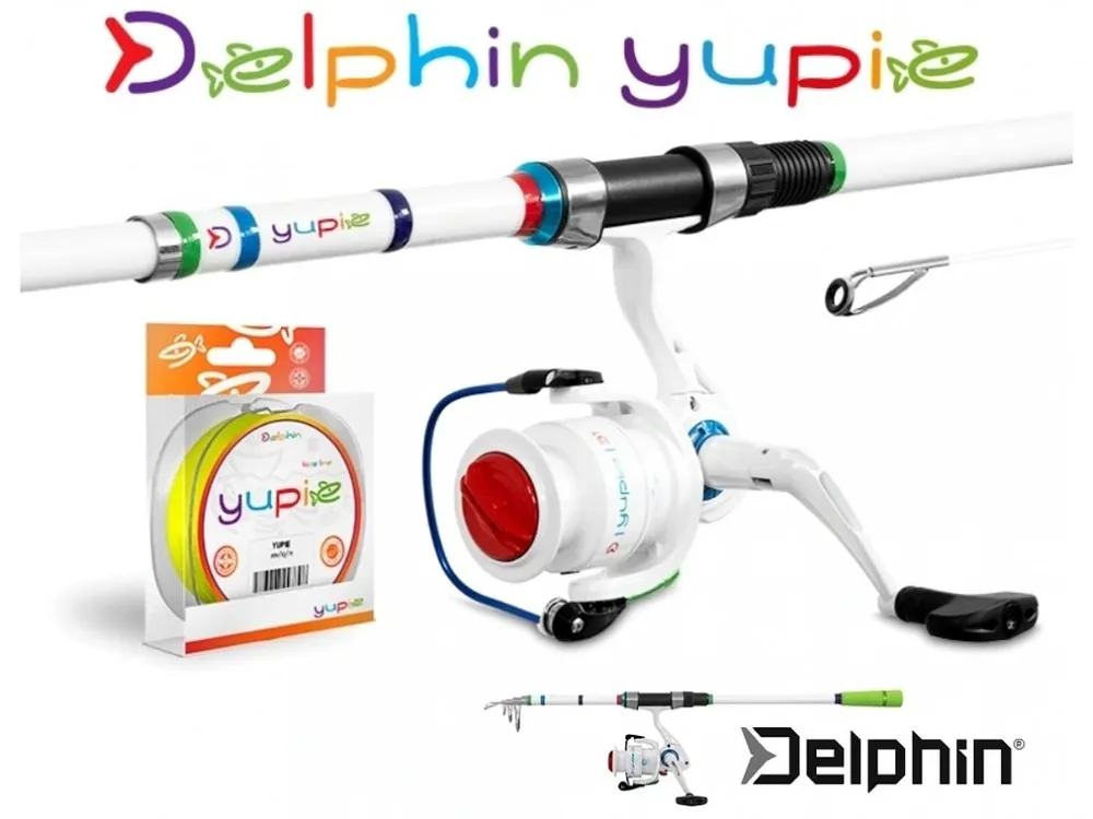 Dětský rybářský set Delphin YUPIE 180 cm + 3T + 0,25 mm Nová Kolekce