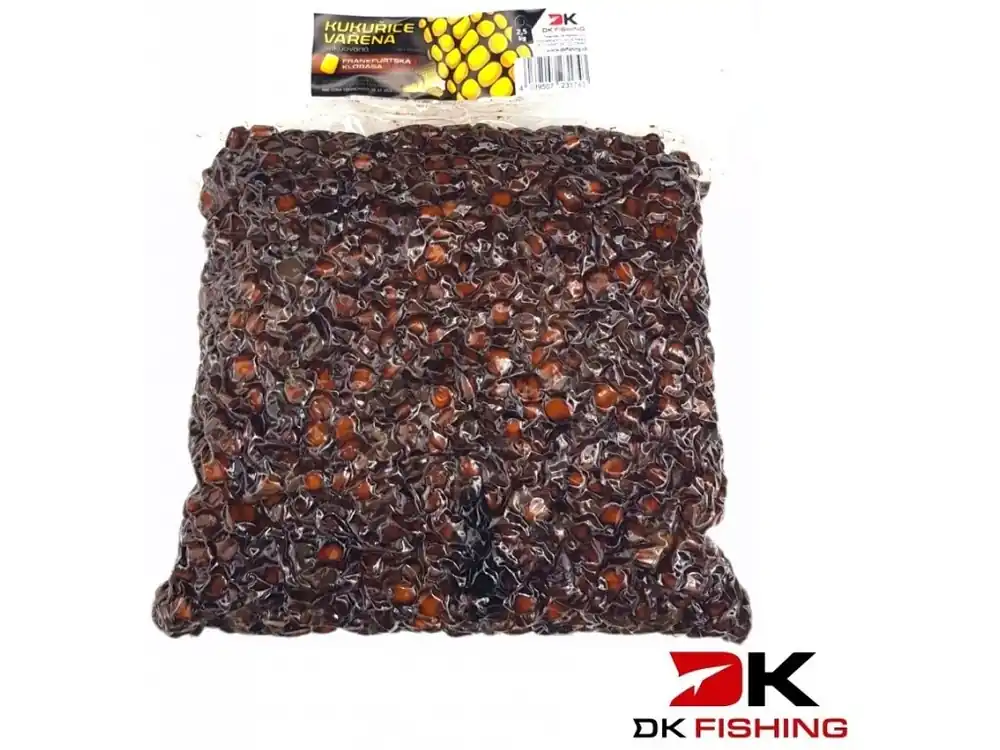 DK Fishing vařená kukuřice - Frankfurtská klobása 2,5 kg Akční Nabídka