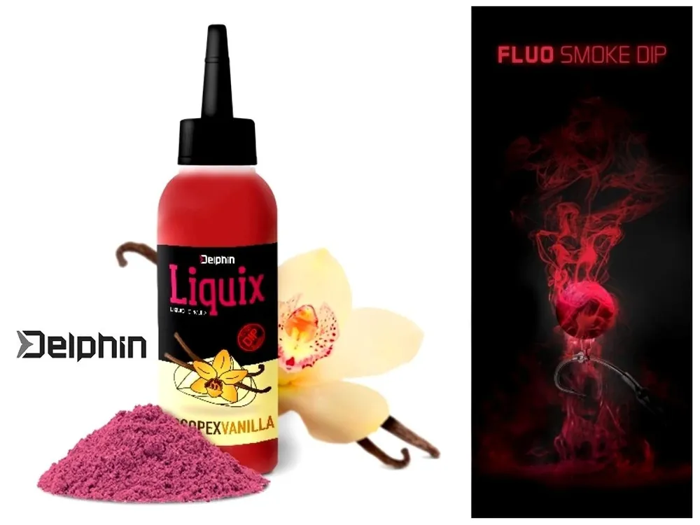 Delphin Fluo dip D SNAX LiquiX Scopex-Vanilka 100 ml Vysoce Kvalitní