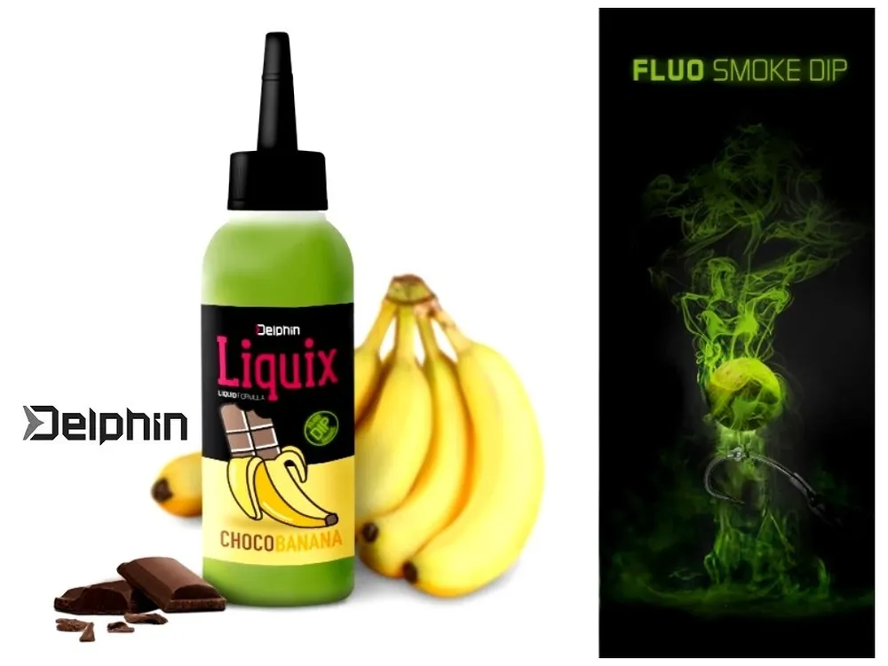 Výprodej Delphin Fluo dip D SNAX LiquiX Čokoláda-Banán 100 ml