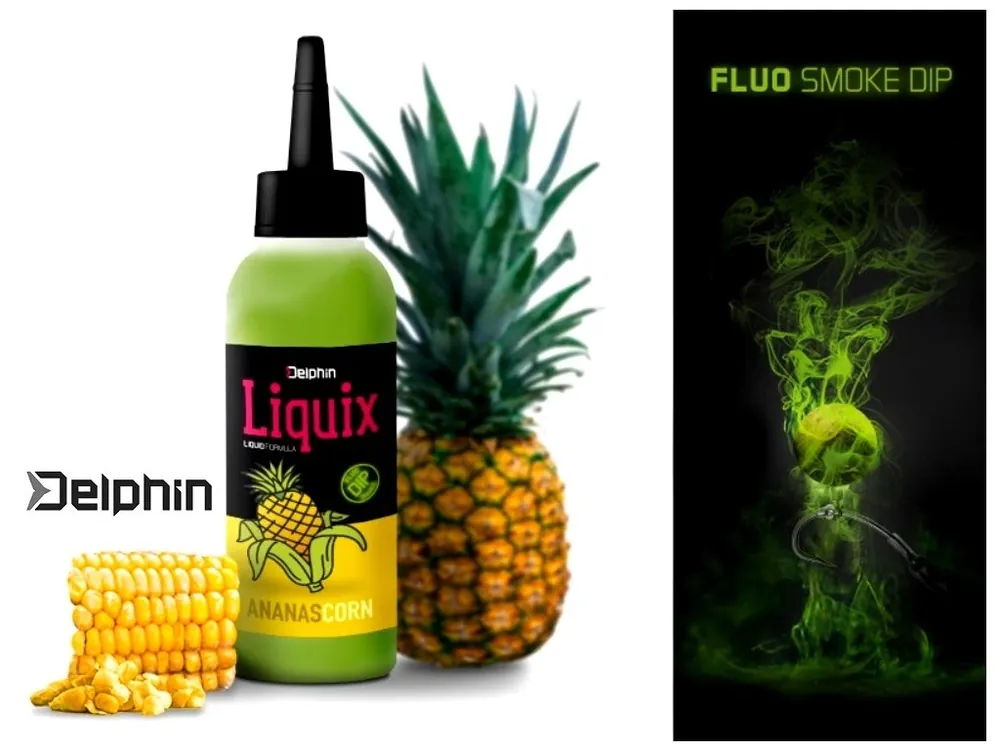 Výprodej Delphin Fluo dip D SNAX LiquiX Kukuřice-Ananas 100 ml