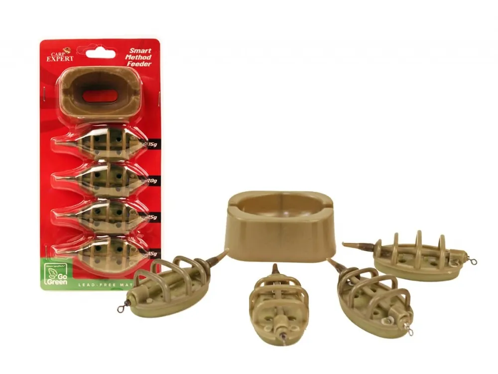 CARP EXPERT Sada krmítek Smart Method Feeder Go Green 30 g 40 g 40 g 60 g 4 ks Akce