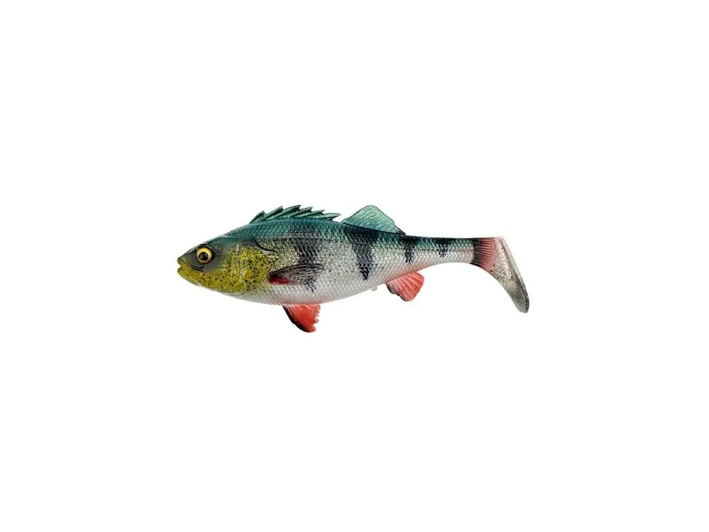 Savage Gear Gumová Nástraha 4D Perch Shad Green Silver Výprodej